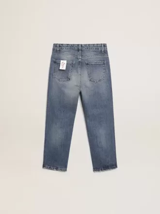 Stretchjeans til drenge i blå denim Stretchjeans til drenge i blå denim