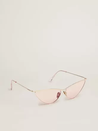 Sunframe cat-eye-stil med lyserød stel og glas