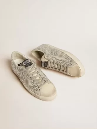 Super-Star i nubuck med Swarovski-krystaller og isgrå ruskindstjerne