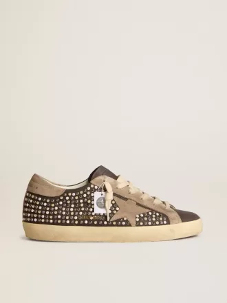 Super-Star LTD i gråt nubuck med Swarovski-perler og ruskindstjerne