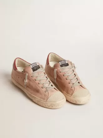 Super-Star LTD i lyserødt nubuck med perforeret stjerne og læderhælkappe
