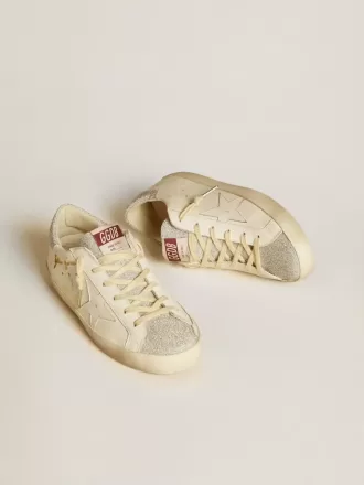 Super-Star LTD til kvinder i hvidt læder med Swarovski-mikrokrystalindsatser