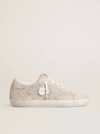 Super-Star LTD til kvinder i ruskind med Swarovski-krystaller og isgrå læderstjerne