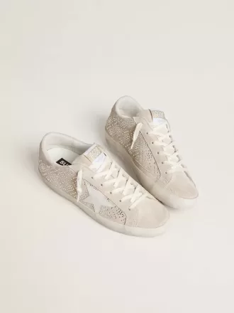 Super-Star LTD til kvinder i ruskind med Swarovski-krystaller og isgrå læderstjerne