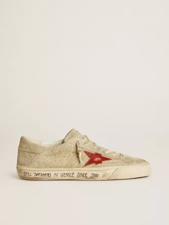 Super-Star LTD til mænd i gråt ruskind med rød læderstjerne