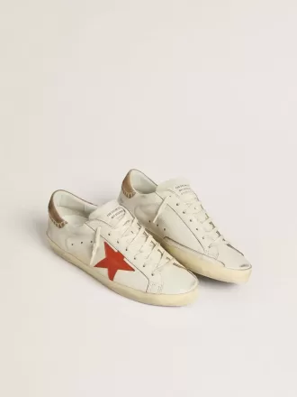 Super-Star LTD til mænd i nappalæder med orange læderstjerne og tobaksfarvet ruskindshælkappe