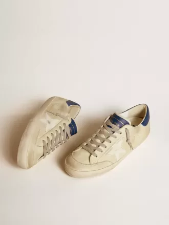 Super-Star LTD til mænd i nubuck med hvid læderstjerne og blå hælkappe