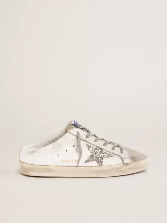 Super-Star Sabot med platin-glitterstjerne og ruskindstunge