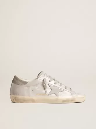 Super-Star sneakers i grå-hvidt glitter-effekt læder med læderstjerne