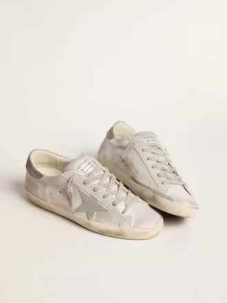Super-Star sneakers i grå-hvidt glitter-effekt læder med læderstjerne