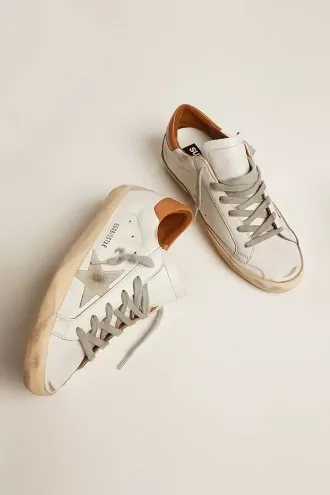 Super-Star sneakers til mænd med ruskindstjerne og brun hælkappe