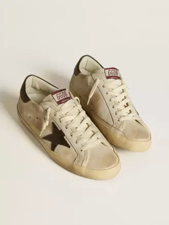 Super-Star til mænd i læder med sort denimstjerne og sort læderhælkappe