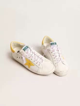 Super-Star til mænd i mesh og nappalæder med gul læderstjerne og hælkappe