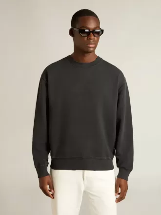 Sweatshirt i vasket sort med omvendt logo på ryggen – Jersey Capsule Sweatshirt i vasket sort med omvendt logo på ryggen – Jersey Capsule