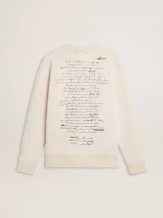 Sweatshirt til kvinder i slidt hvid med print Sweatshirt til kvinder i slidt hvid med print