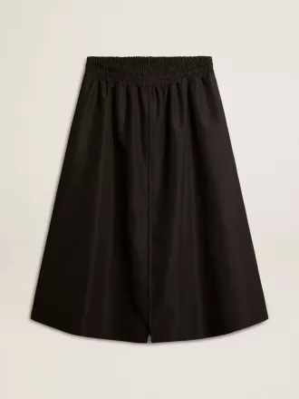 Udvidet nederdel i sort teknisk nylon