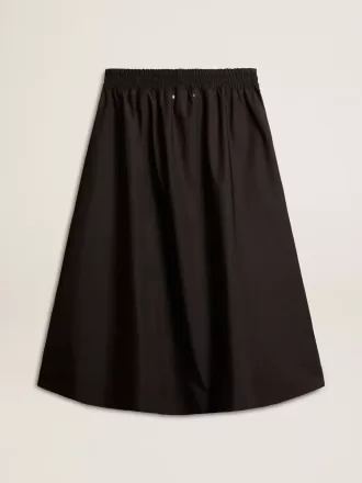 Udvidet nederdel i sort teknisk nylon
