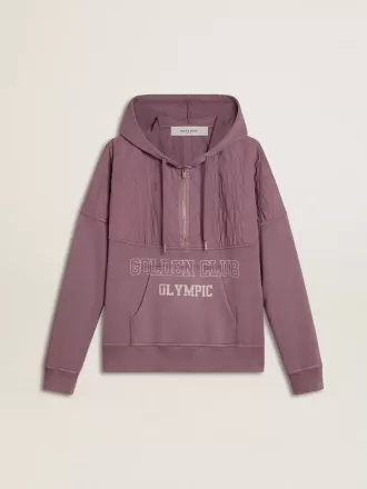 Unisex mauve bomuldssweatshirt med print på fronten