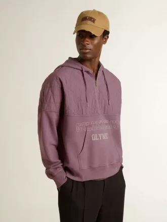 Unisex mauve bomuldssweatshirt med print på fronten