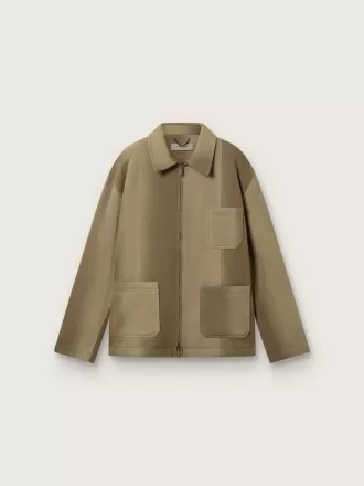 Unisex-vatteret jakke i khaki-nuancer
