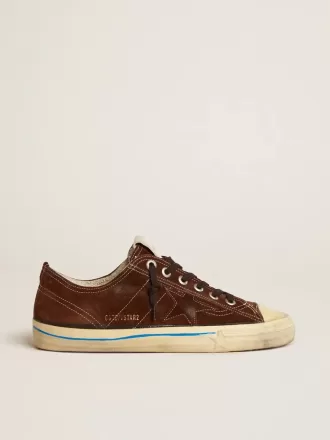 V-Star LTD sneakers til mænd i mørkebrun ruskind med tone-i-tone stjerne
