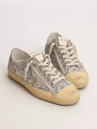 V-Star LTD til kvinder i sølvglitter med isgrå ruskindstjerne