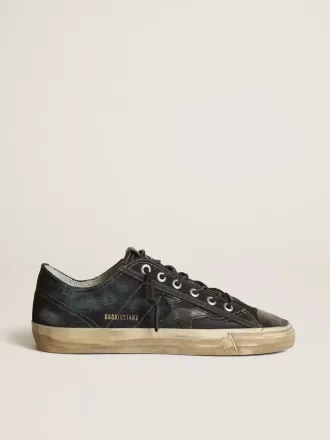 V-Star sneakers i midnatsblå denim med sort læderstjerne og tåkappe