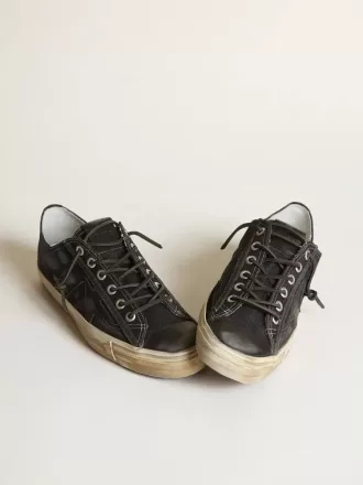 V-Star sneakers i midnatsblå denim med sort læderstjerne og tåkappe